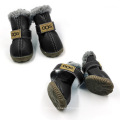 Pu Leather non glissez pour animaux de compagnie Chaussures de chiens de neige hiver